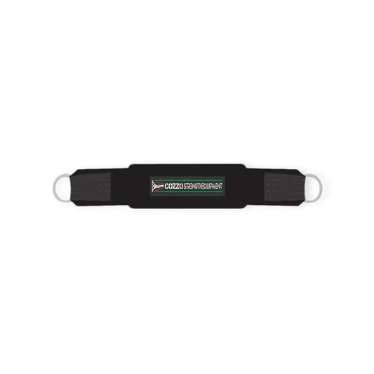 Cintura da sovraccarico PRO Cozzo Strength in nylon tecnico con 3 moschettoni e anelli in acciaio rinforzato, ideale per trazioni e dip zavorrati nel Calisthenics.