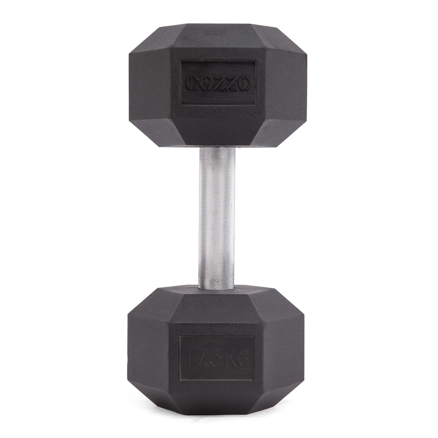 Dettaglio logo e qualità costruttiva manubrio 17.5 kg Cozzo Strength