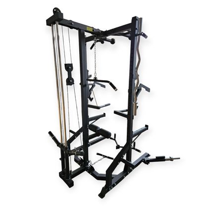 Half Rack PRO Multistazione + Lat Machine – Cozzo Strength Equipment