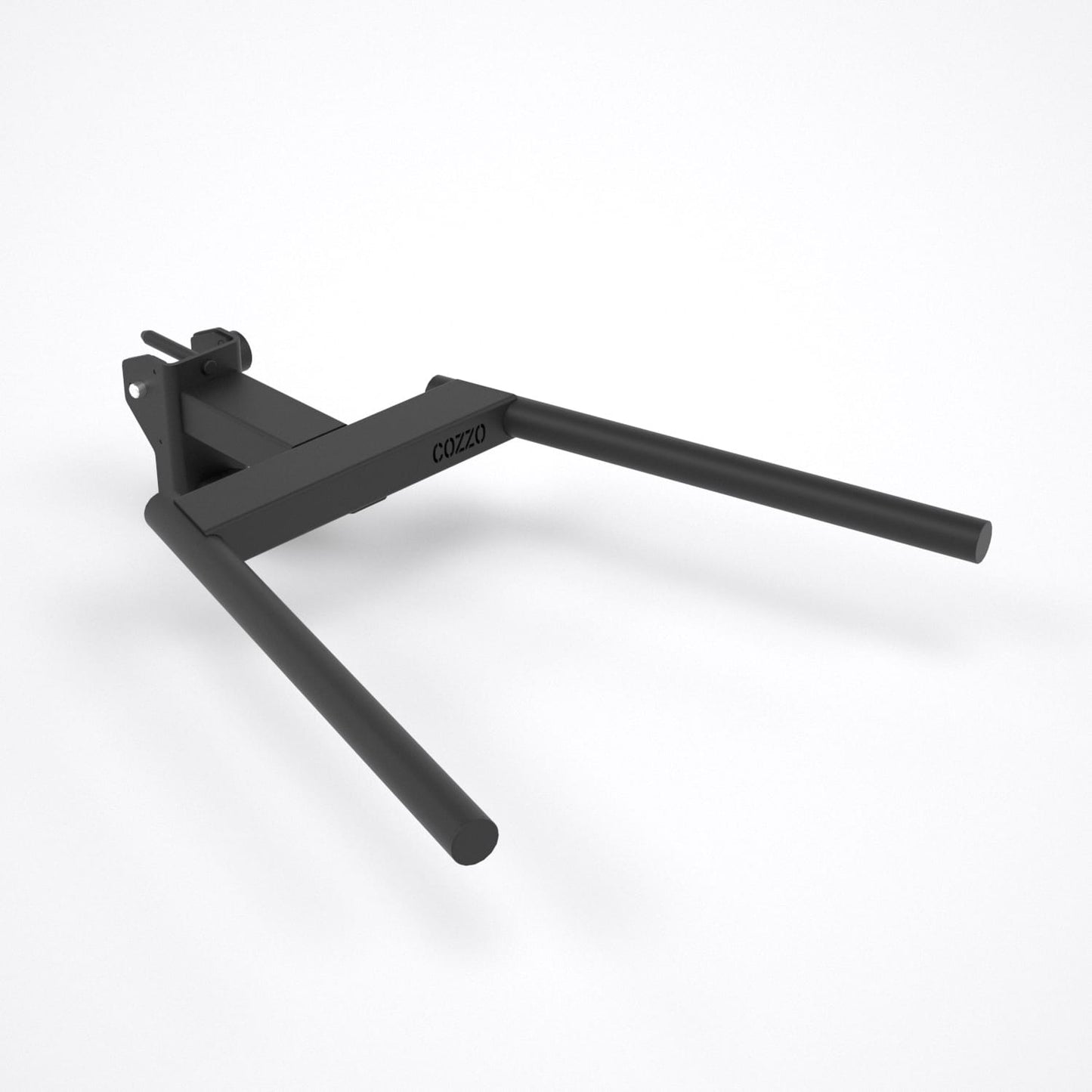Accessorio Dip Corna di Toro Pro Elite Cozzo Strength Equipment per montanti 75x75 mm, sistema a doppio pin 16mm e parallele zigrinate super grip.