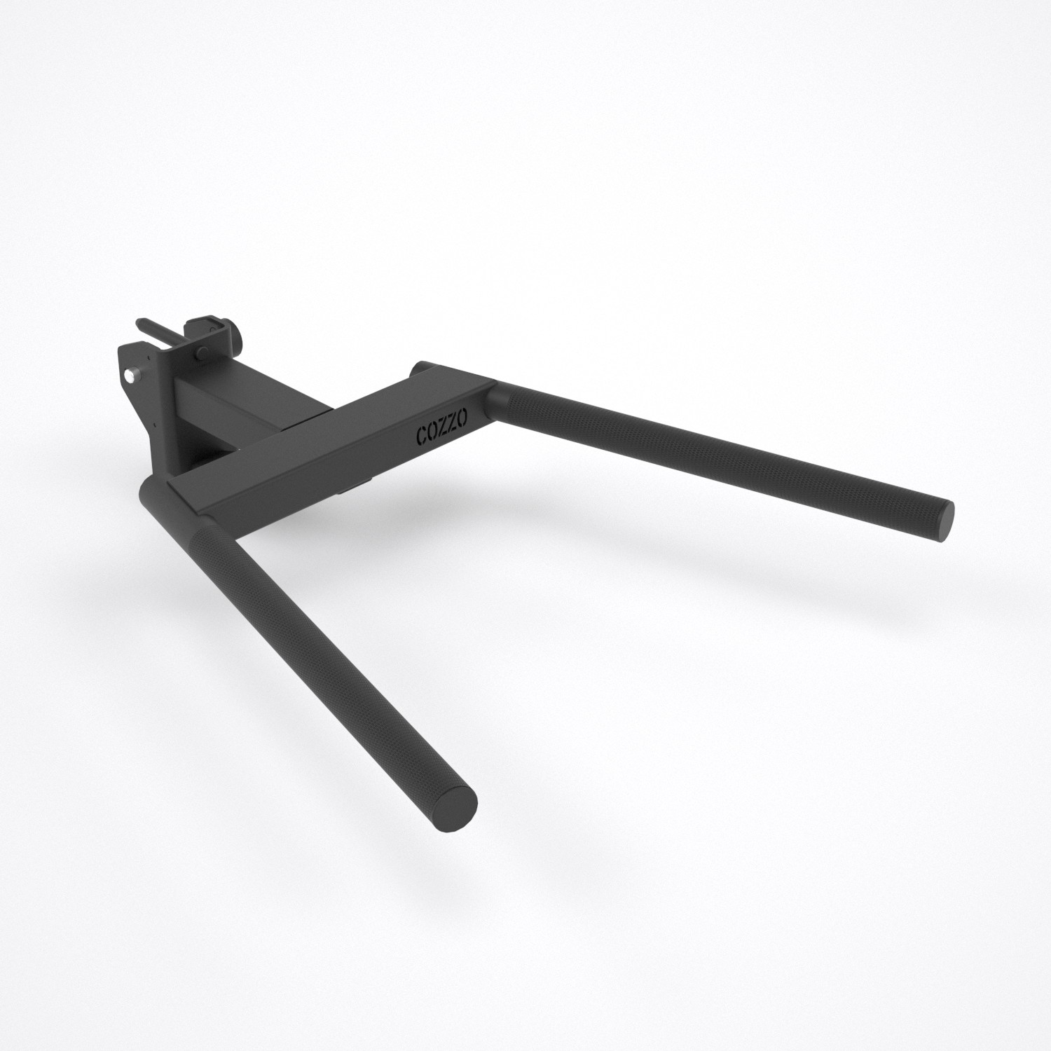 Accessorio Dip Corna di Toro Pro Elite Cozzo Strength Equipment per montanti 75x75 mm, sistema a doppio pin 16mm e parallele zigrinate super grip.