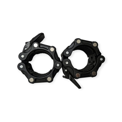 Coppia di collari magnetici olimpionici Cozzo Strength Equipment per bilancieri da 50mm, fermadischi a sgancio rapido con calamita integrata per Powerlifting e Cross Training.
