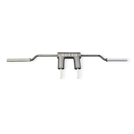 Dettaglio imbottitura ergonomica e manicotti olimpici 50mm Safety Squat Bar Pro Cozzo Strength, bilanciere da 35,5kg per carichi estremi e massima stabilità.