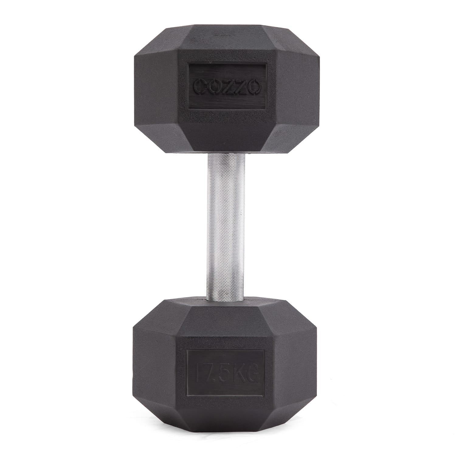 Dettaglio logo e qualità costruttiva manubrio 17.5 kg Cozzo Strength