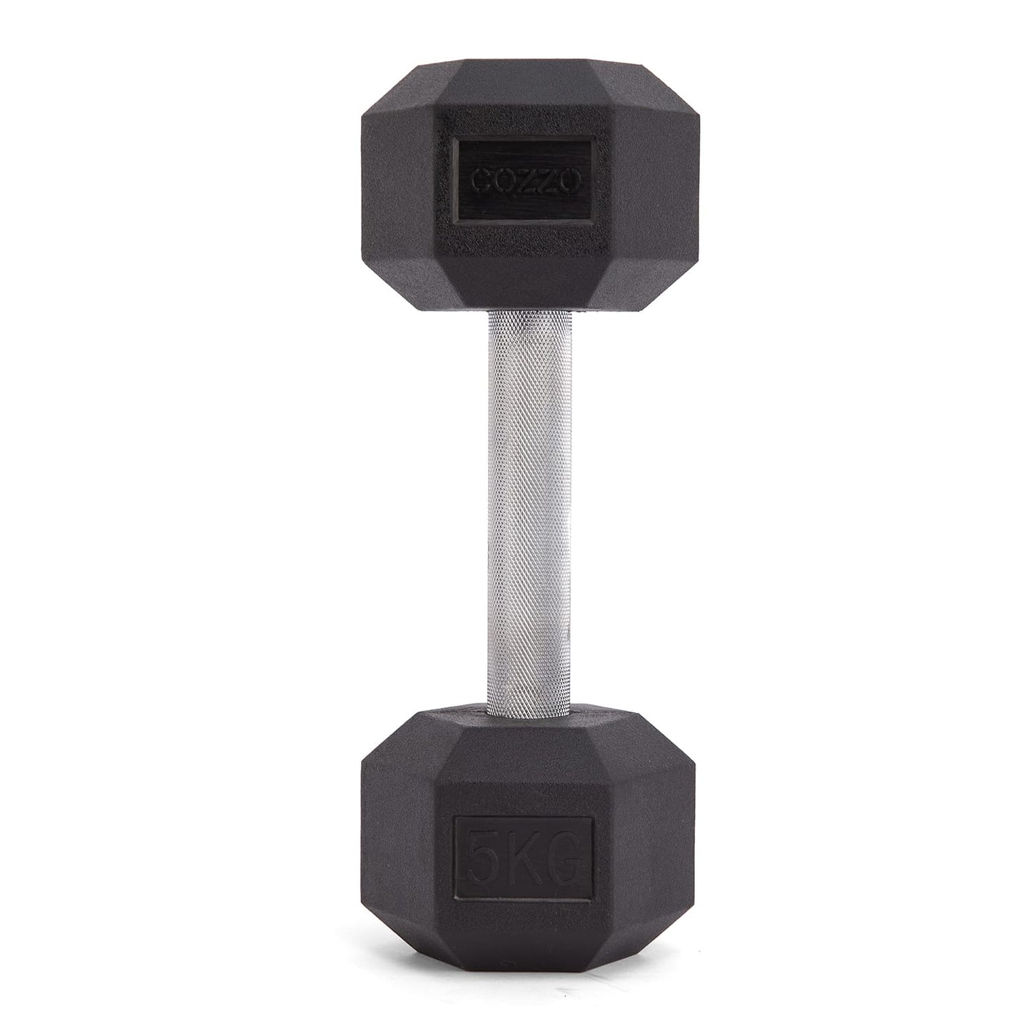 Dettaglio testa esagonale gommata anti-rotolamento 5 kg Cozzo Strength