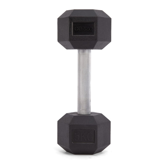 Dettaglio testa esagonale gommata anti-rotolamento 5 kg Cozzo Strength