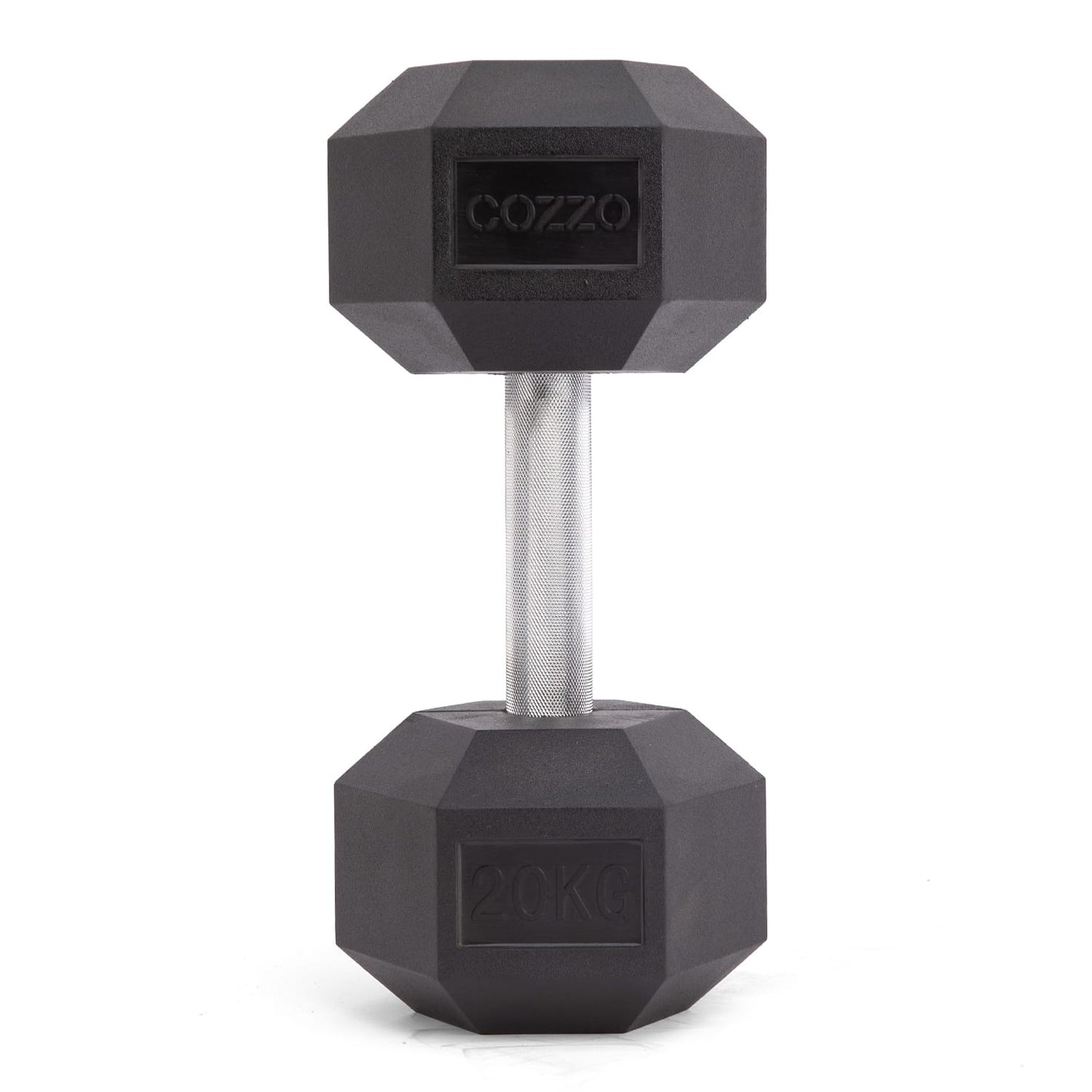 Dettaglio testa in gomma piena anti-urto manubrio 20 kg Cozzo Strength