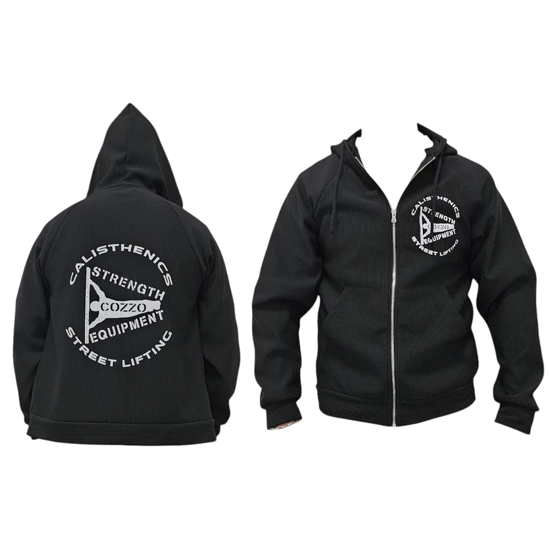 Felpa sportiva Cozzo Strength Equipment con logo alta qualità - Hoodie invernale calda e resistente per atleti e appassionati di sollevamento pesi.