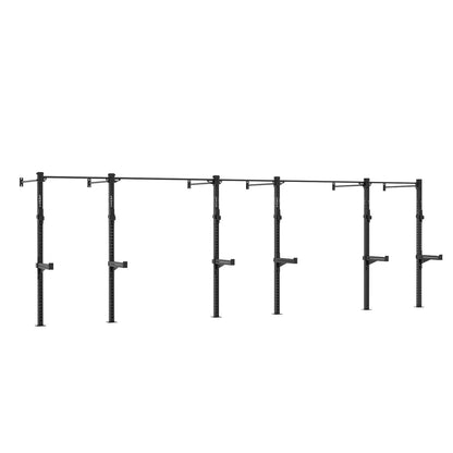 Half Rack Rig PRO Élite Triplo Cozzo Strength Equipment, struttura modulare per Outdoor e Indoor con pali in acciaio rinforzato e postazioni squat multiple.
