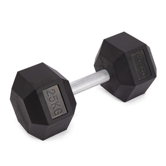 Manubrio Esagonale 25 kg Cozzo Strength - Hex Dumbbell per Palestra e Home Gym