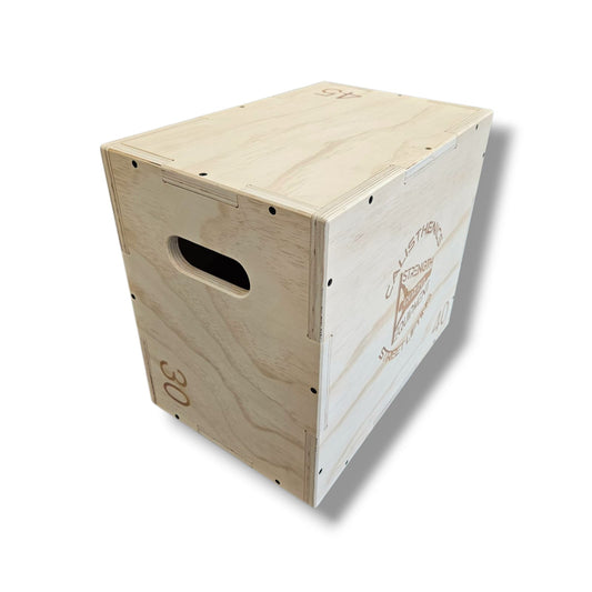 Plyo Box SMALL Cozzo Strength Equipment, scatola pliometrica compatta in legno per spazi ridotti, propedeutica ai salti e step-up.