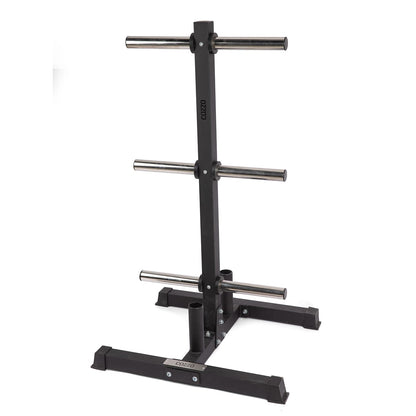Portadischi verticale PRO 2.0 Cozzo Strength Equipment per Bumper e Calibrati, rastrelliera orizzontale a scomparti larghi per dischi olimpionici da 50mm, robusta e trasportabile.