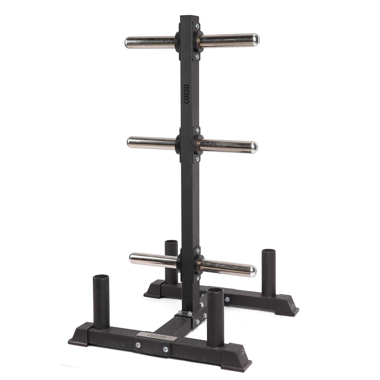 Portadischi verticale PRO 2.0 Cozzo Strength Equipment per dischi gara calibrati, rastrelliera orizzontale a scomparti per Powerlifting, design a basso profilo con ruote
