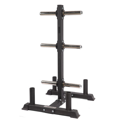 Portadischi verticale PRO 2.0 Cozzo Strength Equipment per dischi gara calibrati, rastrelliera orizzontale a scomparti per Powerlifting, design a basso profilo con ruote