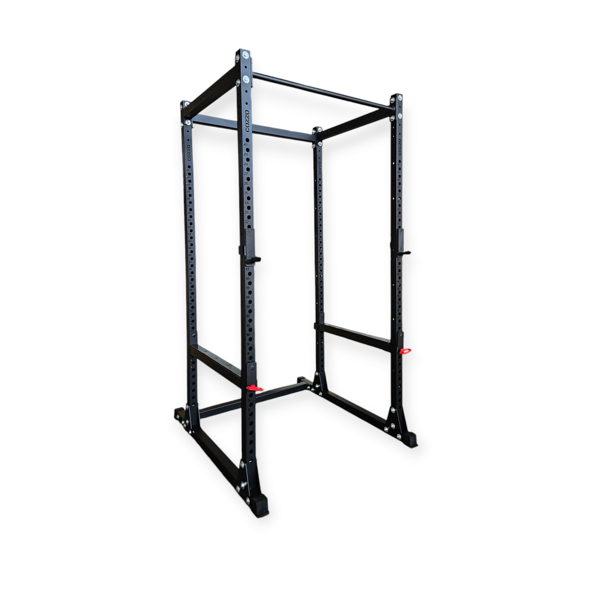 Power Rack a gabbia PRO Cozzo Strength Equipment, struttura in acciaio per sollevamento pesi e CrossFit con barra per trazioni integrata e J-Hooks di sicurezza