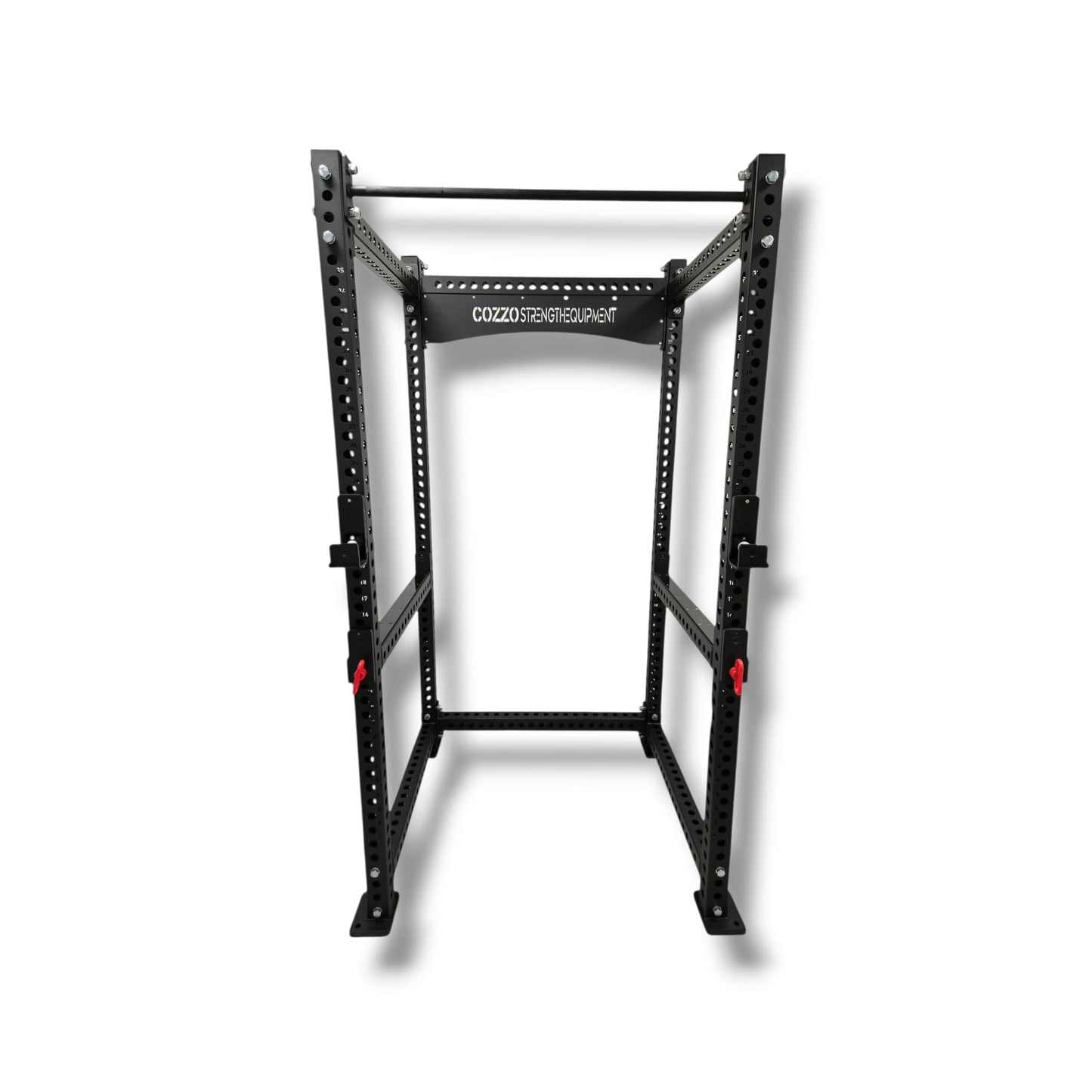 Power Rack a gabbia Pro Élite 75 Cozzo Strength Equipment, struttura professionale in acciaio 75x75 mm per Powerlifting e sollevamento pesi intensivo.