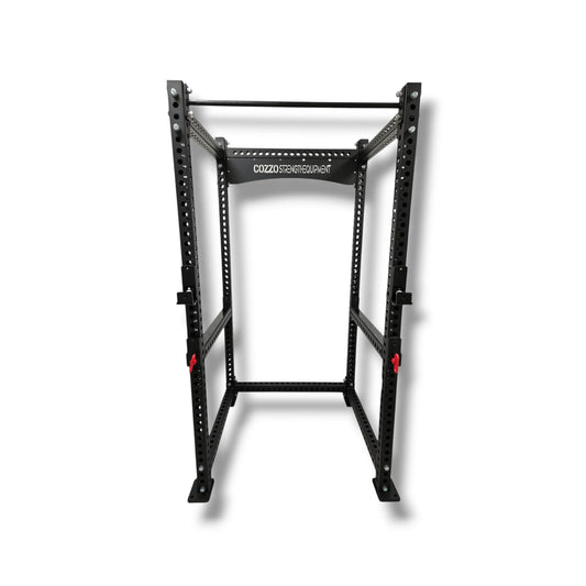 Power Rack a gabbia Pro Élite 75 Cozzo Strength Equipment, struttura professionale in acciaio 75x75 mm per Powerlifting e sollevamento pesi intensivo.