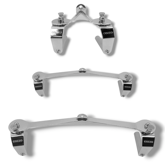 Set 3 Maniglie Tecniche Lat Machine Cozzo Strength Equipment in acciaio Q235 e alluminio, piastra inox 6mm e impugnature rotanti 360 gradi per dorsali