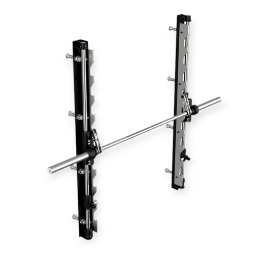 Sistema Smith Machine per Rack Cozzo Strength Equipment montato su struttura Pro Elite con bilanciere olimpionico da 20kg.