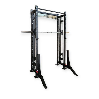 Smith Machine PRO Cozzo Strength Equipment, multipower professionale con scorrimento fluido su guide in acciaio e telaio rinforzato per Bodybuilding e Home Gym.