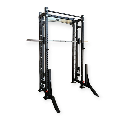 Smith Machine PRO Cozzo Strength Equipment, multipower professionale con scorrimento fluido su guide in acciaio e telaio rinforzato per Bodybuilding e Home Gym.