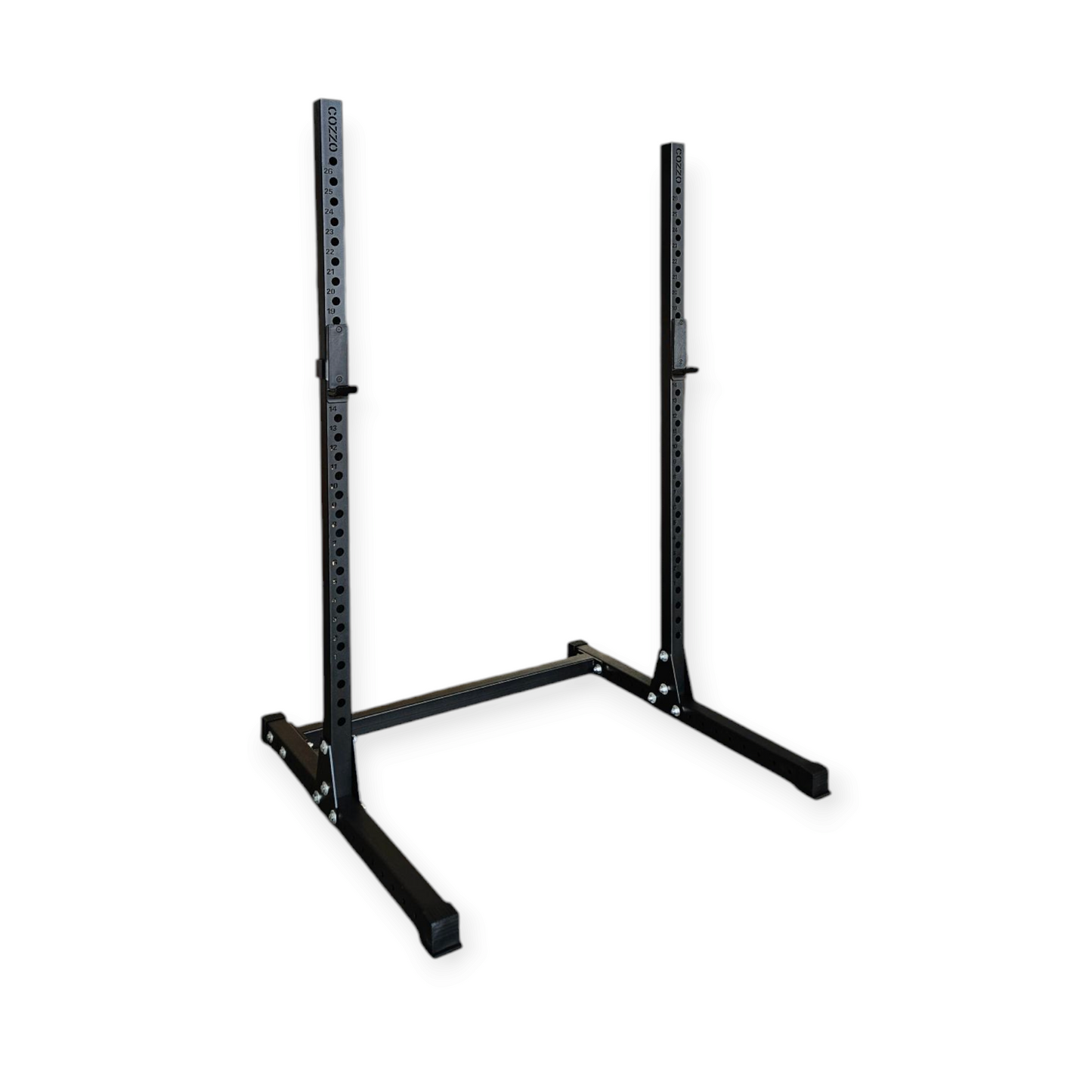 Squat Rack FIT Cozzo Strength Equipment, supporto bilanciere regolabile in altezza e larghezza per Home Gym e allenamento pesi salvaspazio.