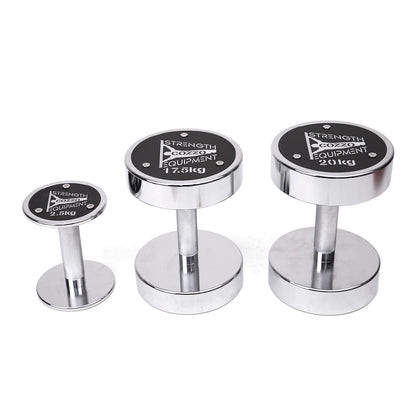 Coppia Manubri Tondi Cromati 2,5 kg Cozzo Strength - Serie Luxury per Fitness e Tonificazione