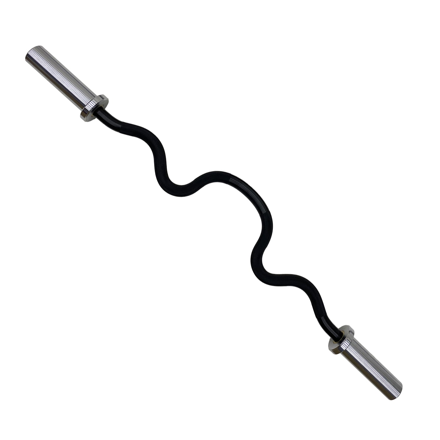 Bilanciere EZ Curl 2.0 Black Cozzo Strength Equipment, finitura nera, peso 10kg, lunghezza 116 cm e impugnatura 28mm per bicipiti.