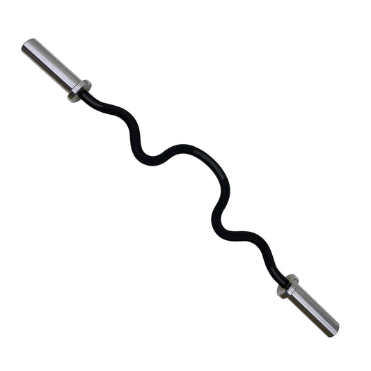 Bilanciere EZ Curl 2.0 Black Cozzo Strength Equipment, finitura nera, peso 10kg, lunghezza 116 cm e impugnatura 28mm per bicipiti.