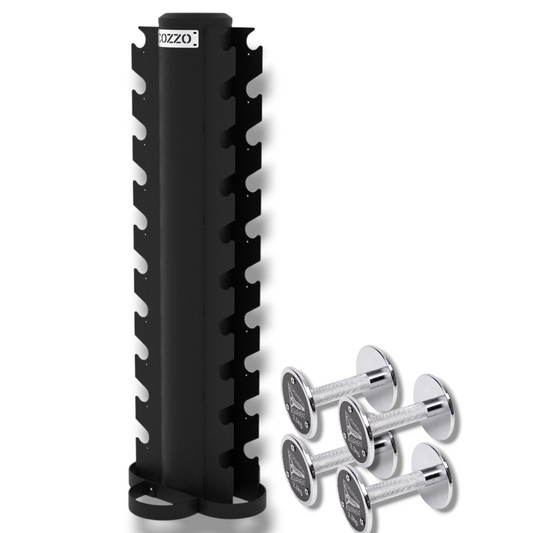 Set Manubri Tondi Cromati+Rastrelliera Verticale – Cozzo Strength Equipment