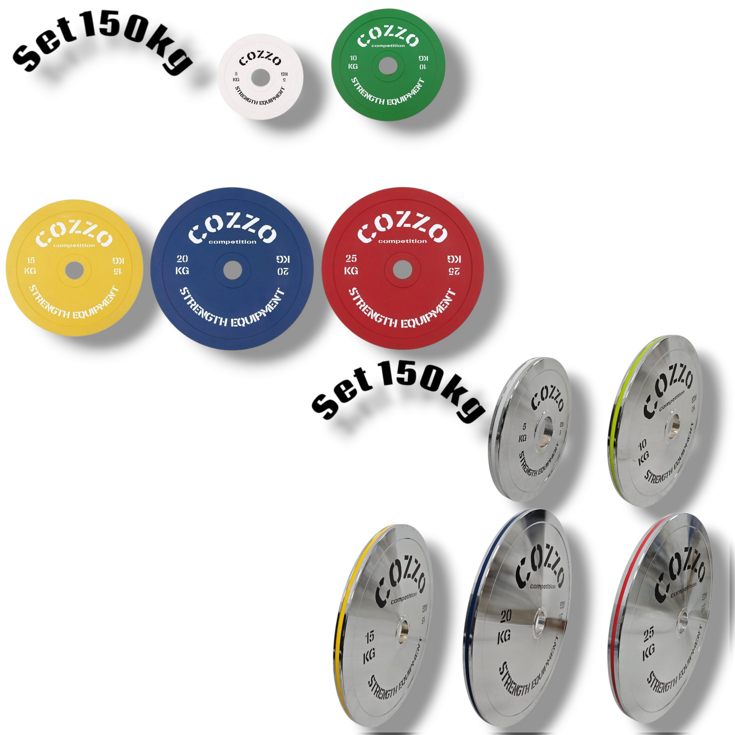 Set Dischi Calibrati Color/Crhome (100kg / 150kg) – Cozzo Strength Equipment