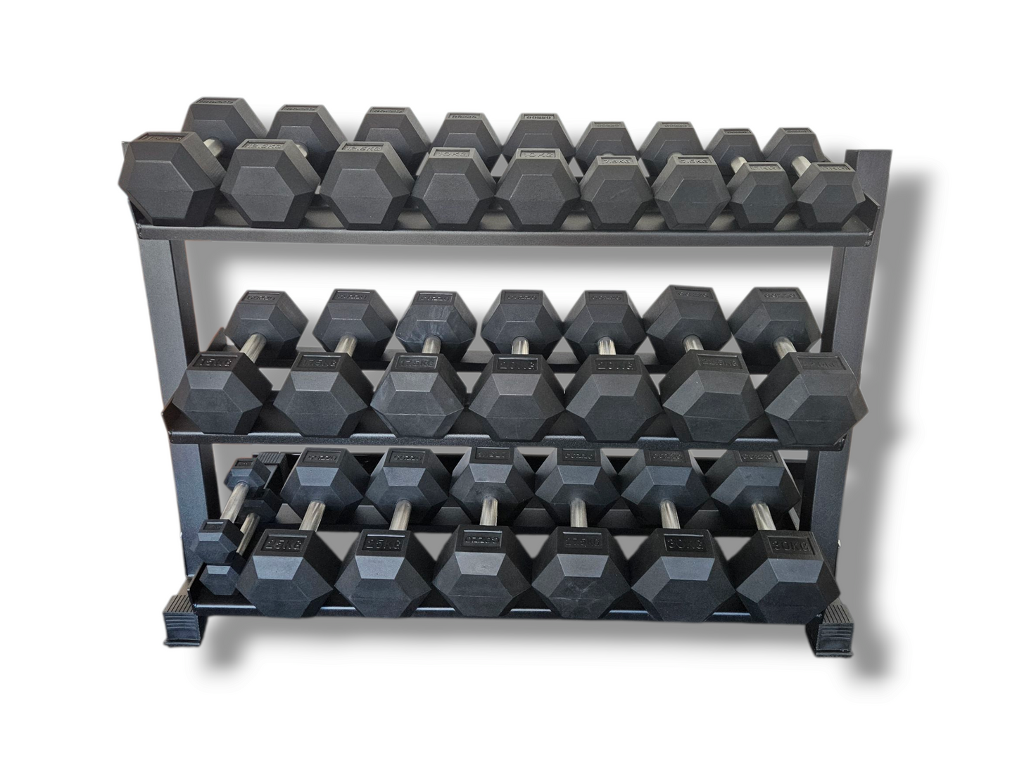 Set Manubri Esagonali Professionali (2,5 - 30 kg) + Rastrelliera – Cozzo Strength Equipment