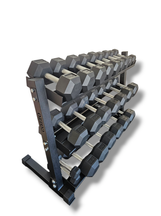 Set Manubri Esagonali Professionali (2,5 - 30 kg) + Rastrelliera – Cozzo Strength Equipment