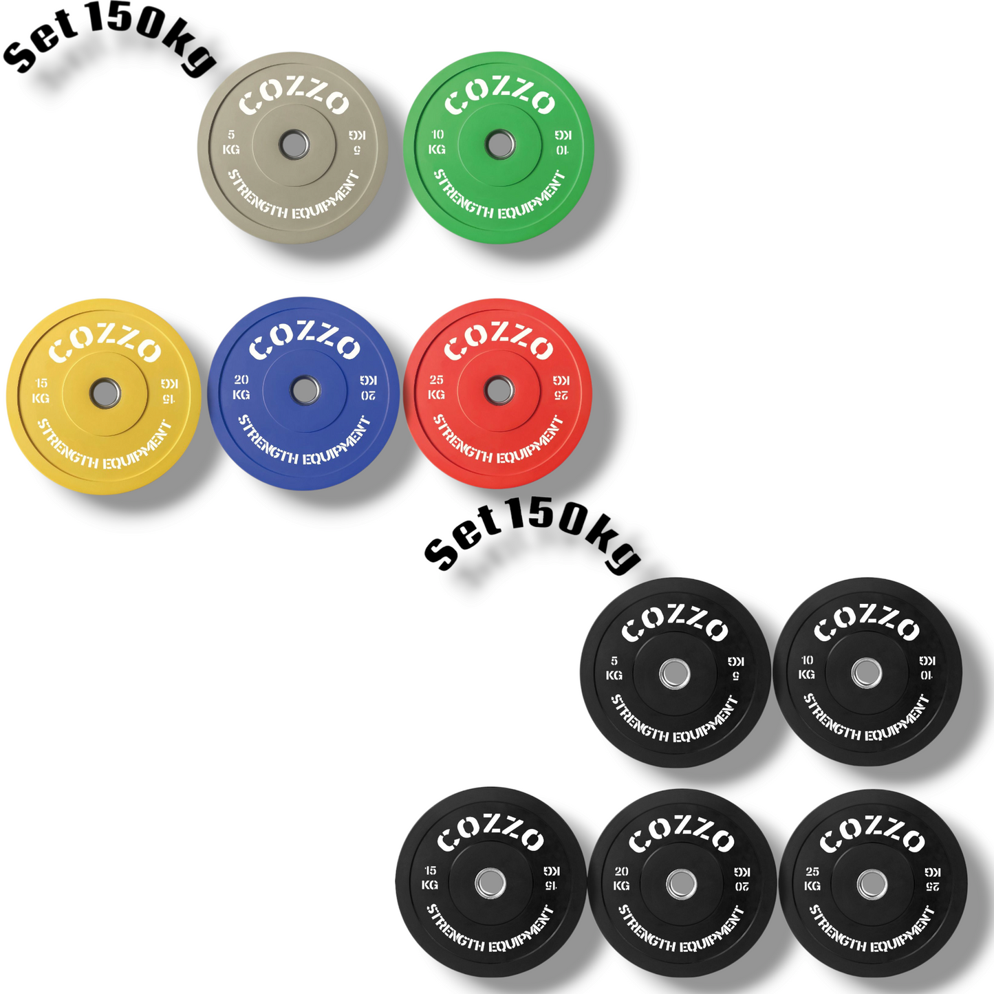 Set Bumper Plates 100/150kg (Black / Color Line) – Cozzo Strength Equipment